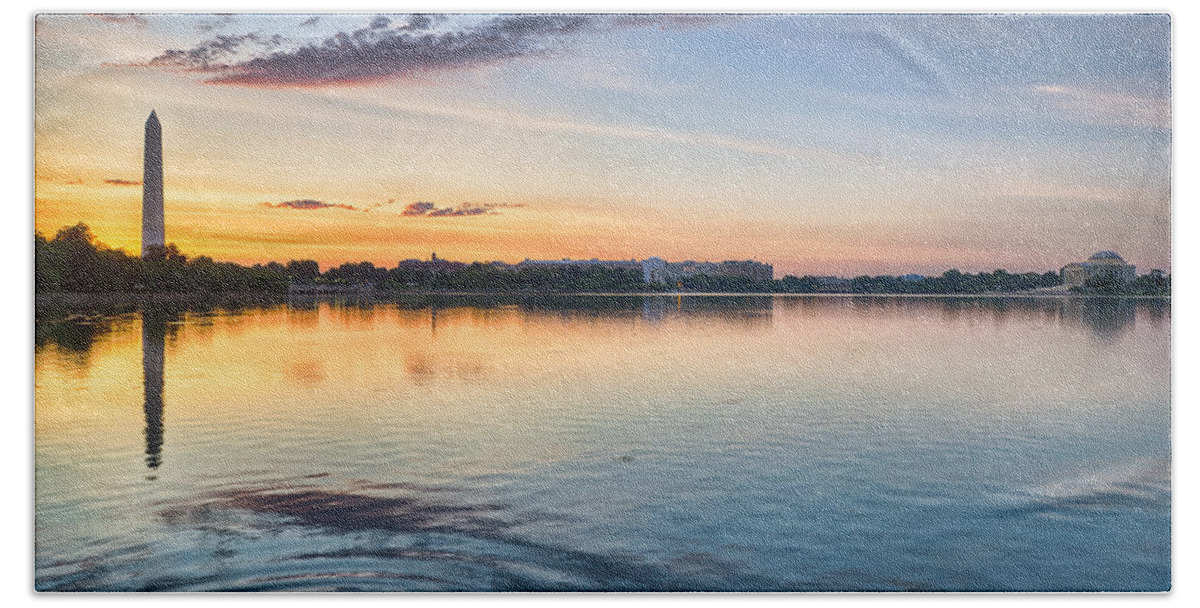 Tidal Basin Beach Sheet featuring the photograph Democracy Awakens by Sebastian Musial