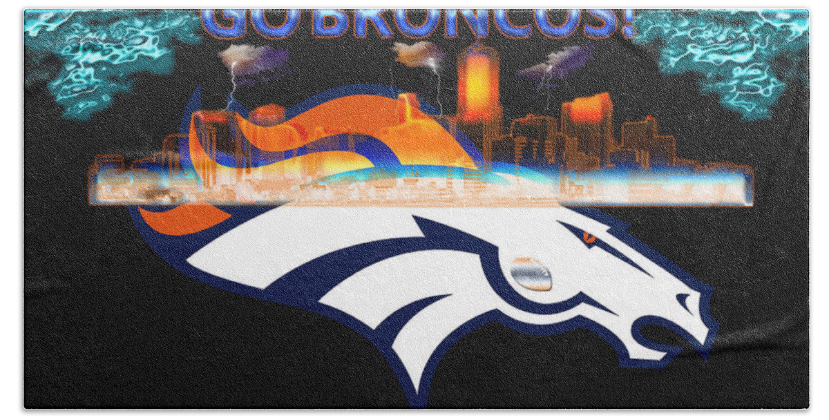 Denver Broncos Beach Towel featuring the digital art Denver Broncos 3 by Becca Buecher