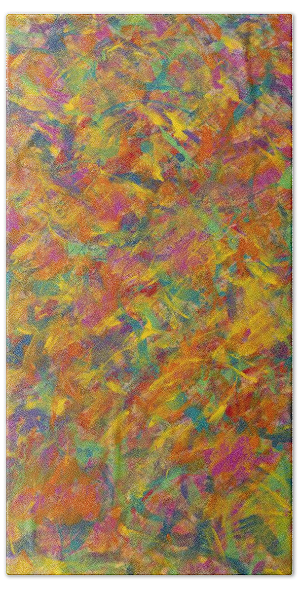 Abstract Beach Sheet featuring the painting Desert Spring by Angela Bushman