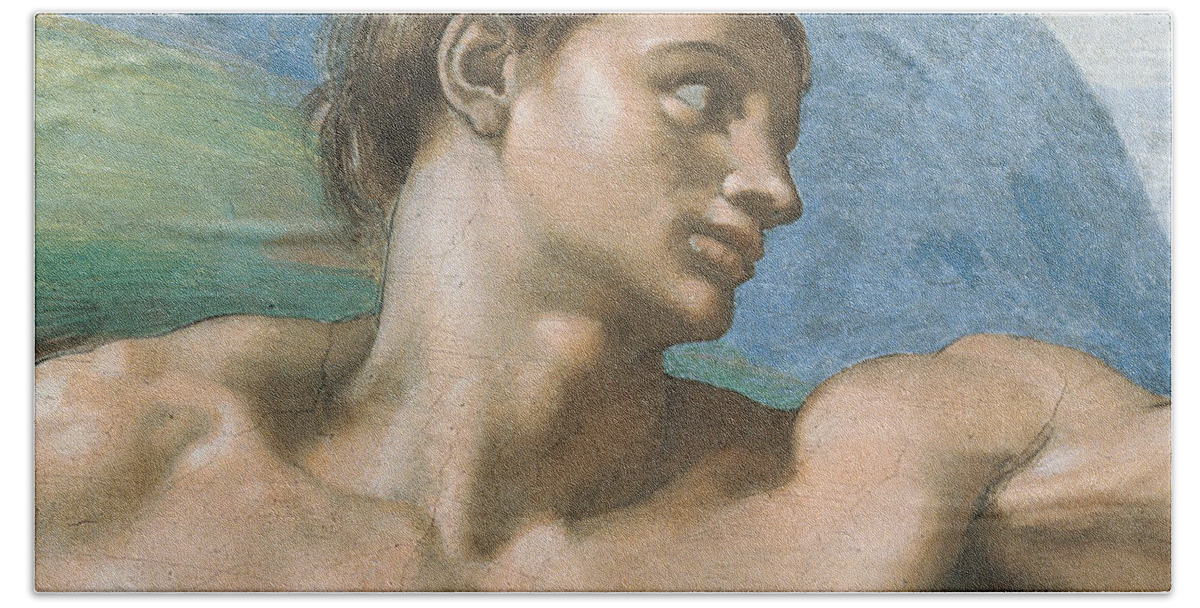 Detail Beach Towel featuring the painting Detail of the vault by Michelangelo