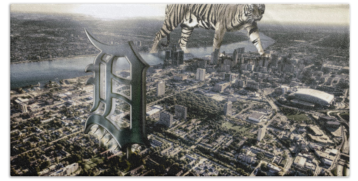 Giant Tiger Beach Towel featuring the photograph Detroit by Nicholas Grunas