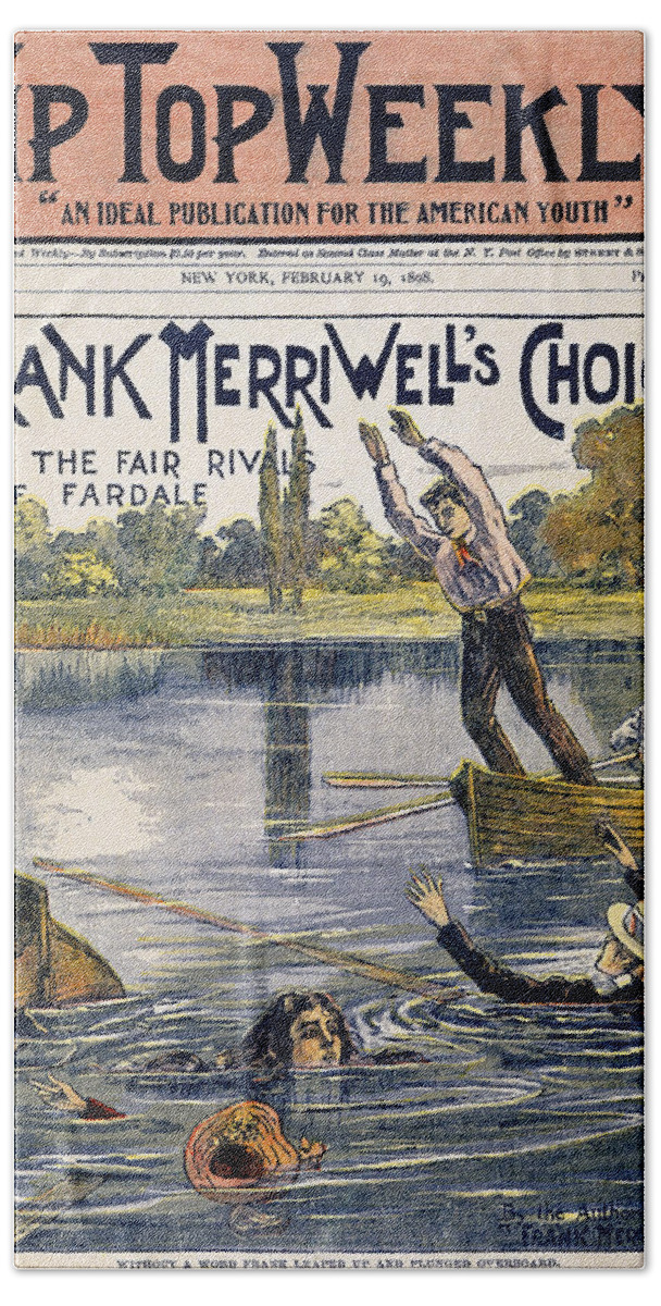 1898 Beach Towel featuring the drawing Dime Novel, 1898 by Granger