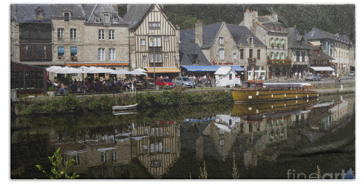 Villag Beach Towel featuring the photograph Dinan - Old Town By The Riverside by Heiko Koehrer-Wagner