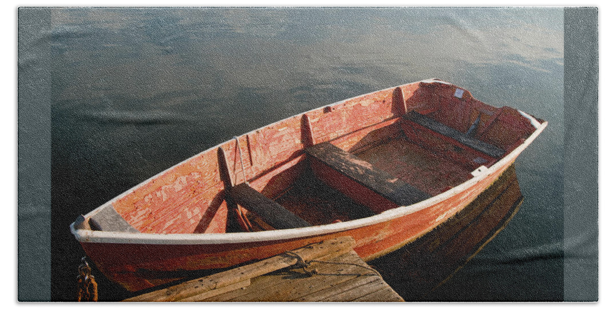 Boat Beach Towel featuring the photograph Dingy by Robert Dann