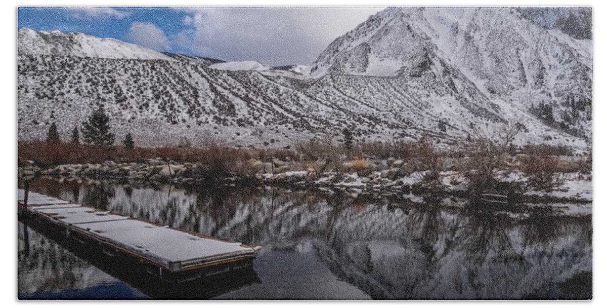 California Beach Towel featuring the photograph Dock at Convict Lake by Cat Connor