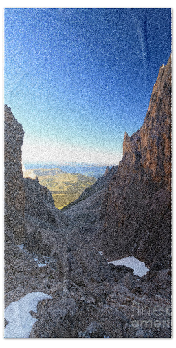 Alpine Beach Towel featuring the photograph Dolomites at morning by Antonio Scarpi