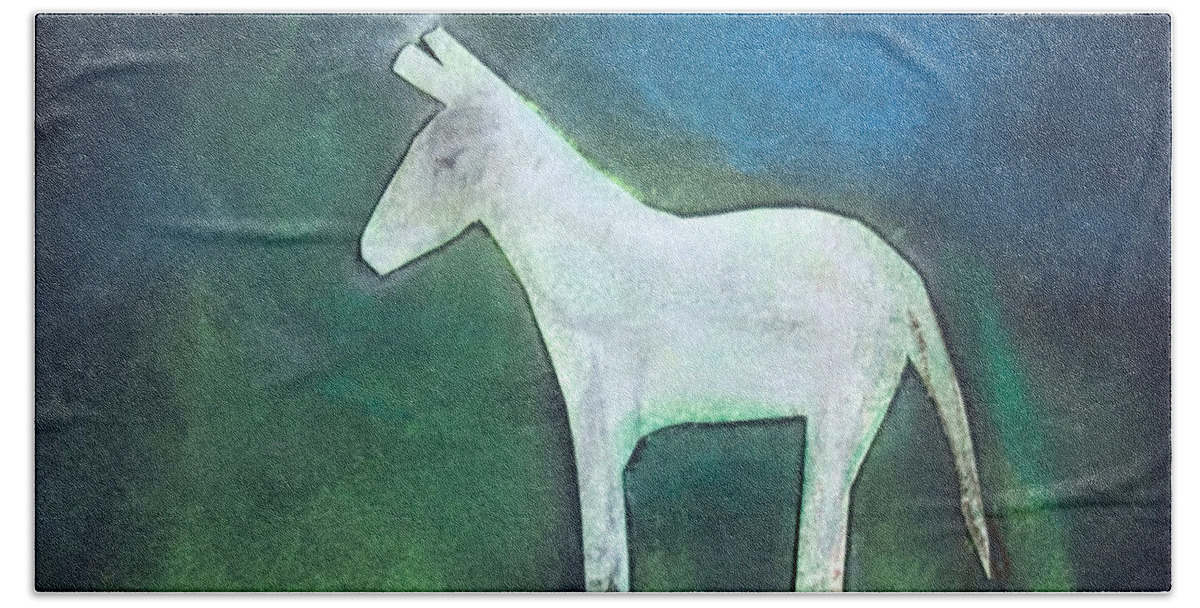 Donkey Beach Sheet featuring the photograph Donkey, 2011 Oil On Canvas by Roya Salari