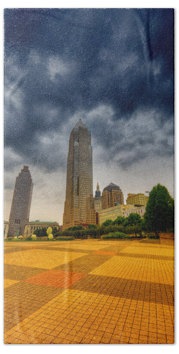 Cleveland Beach Towel featuring the photograph Downtown by Alexey Stiop