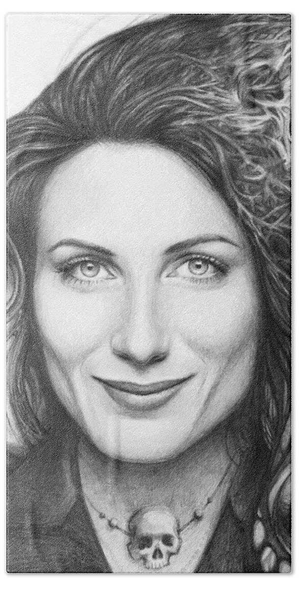 House Md Beach Sheet featuring the drawing Dr. Lisa Cuddy - House MD by Olga Shvartsur