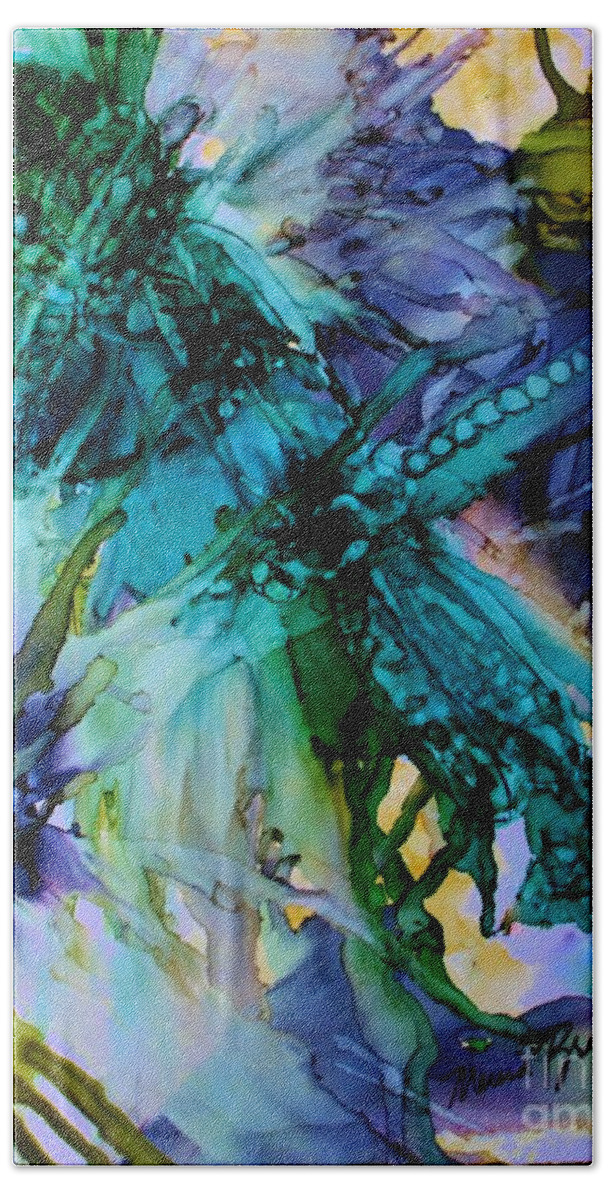 Dragonflies Beach Sheet featuring the painting Dragonfly Dreamin by Marcia Breznay