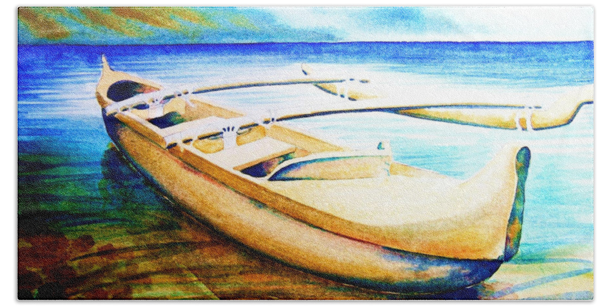 Ocean Beach Sheet featuring the painting Dreams of Polynesia by Frances Ku