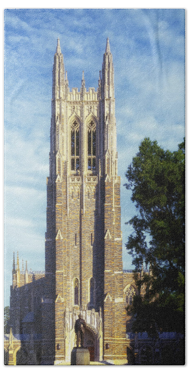 Duke University Beach Sheet featuring the photograph Duke University's Chapel Tower by Mountain Dreams