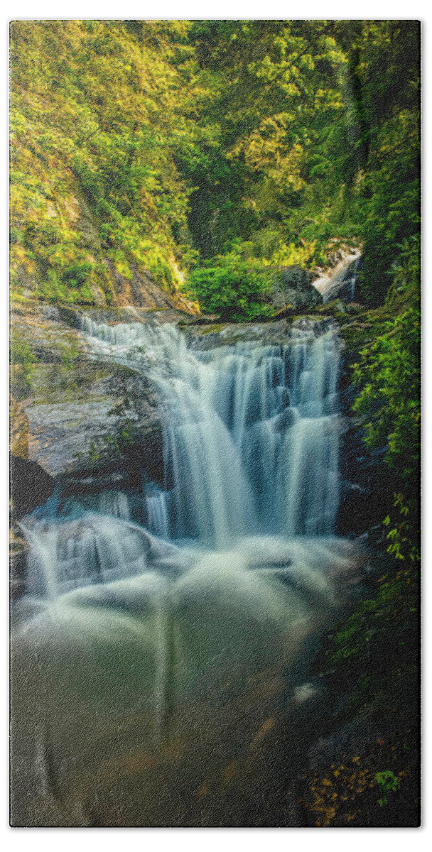 Dukes Creek Beach Sheet featuring the photograph Dukes Creek Falls by John Haldane