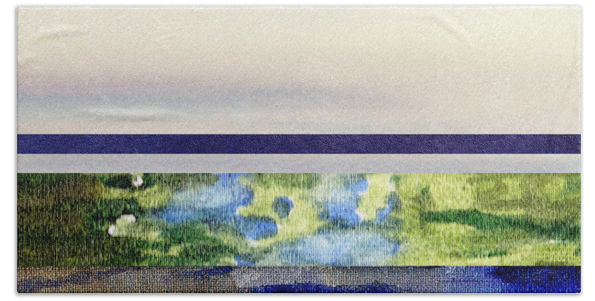 Abstract Beach Towel featuring the painting Early Morning Abstract Collage by Irina Sztukowski