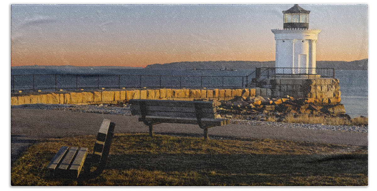 Bug Light Beach Towel featuring the photograph Early Morning At Bug Lighthouse by Susan Candelario