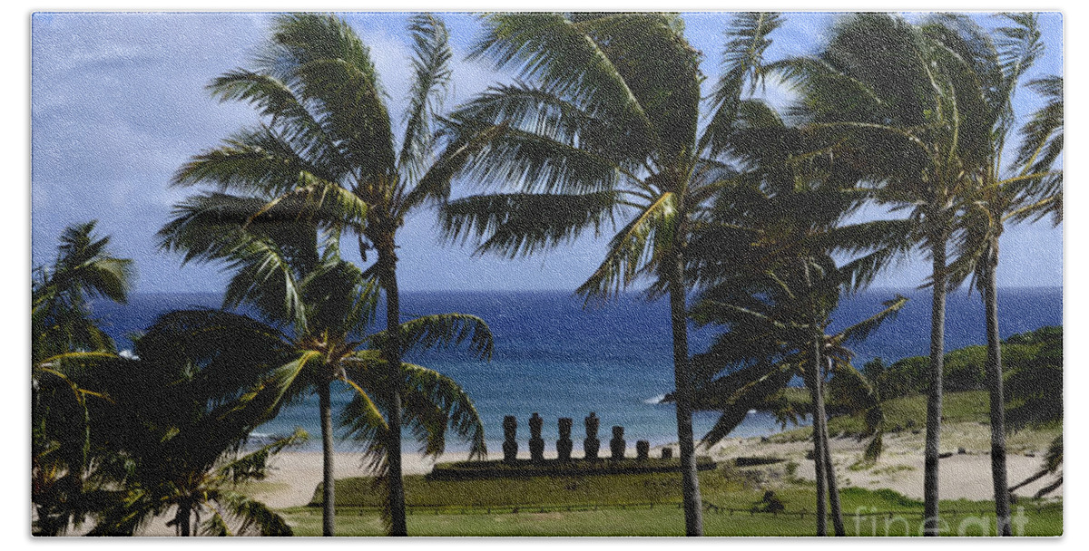 Easter Island Beach Towel featuring the photograph Easter Island 15 by Bob Christopher