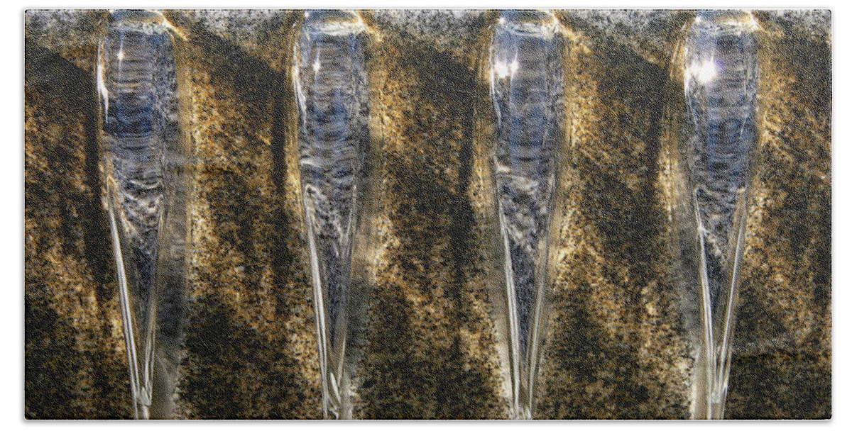 Water Beach Towel featuring the photograph Edge Of A Fountain by Robert Woodward