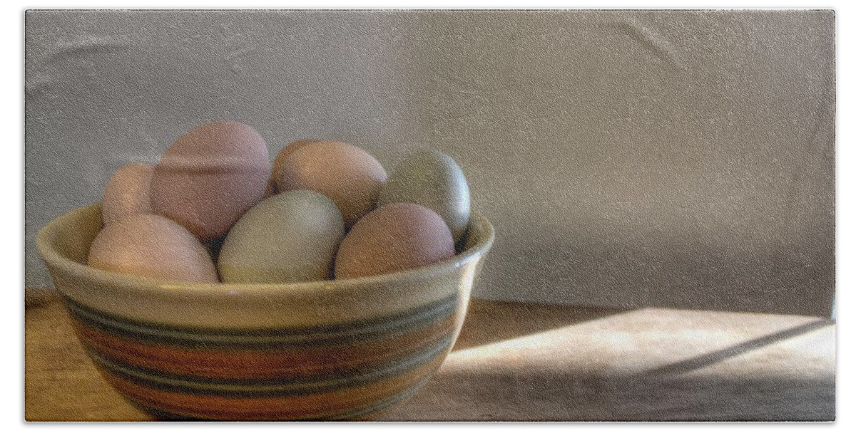 Egg Beach Towel featuring the photograph Eggs by Jane Linders