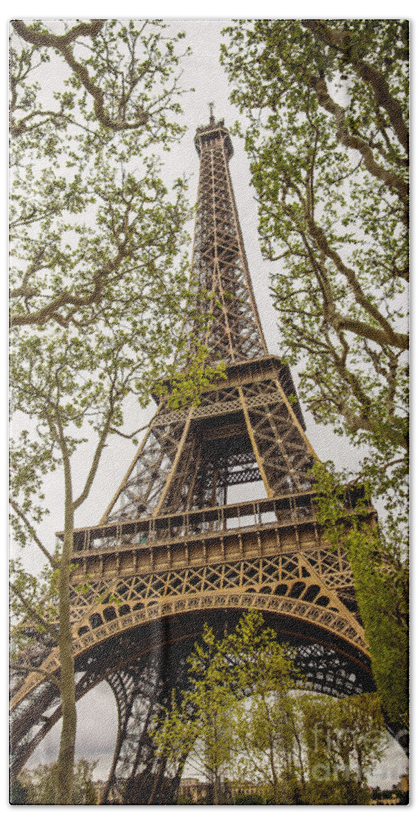 Architecture Beach Towel featuring the photograph Eiffel Tower by Carlos Caetano