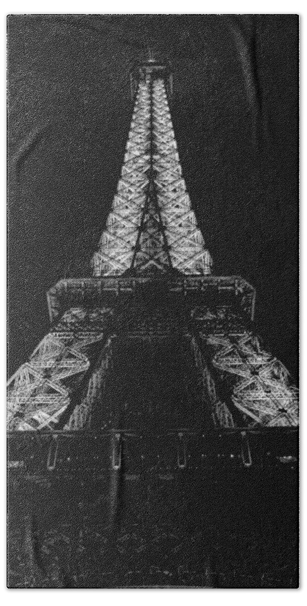 Eiffel Beach Towel featuring the photograph Eiffel Tower Stark by Robert Meyers-Lussier
