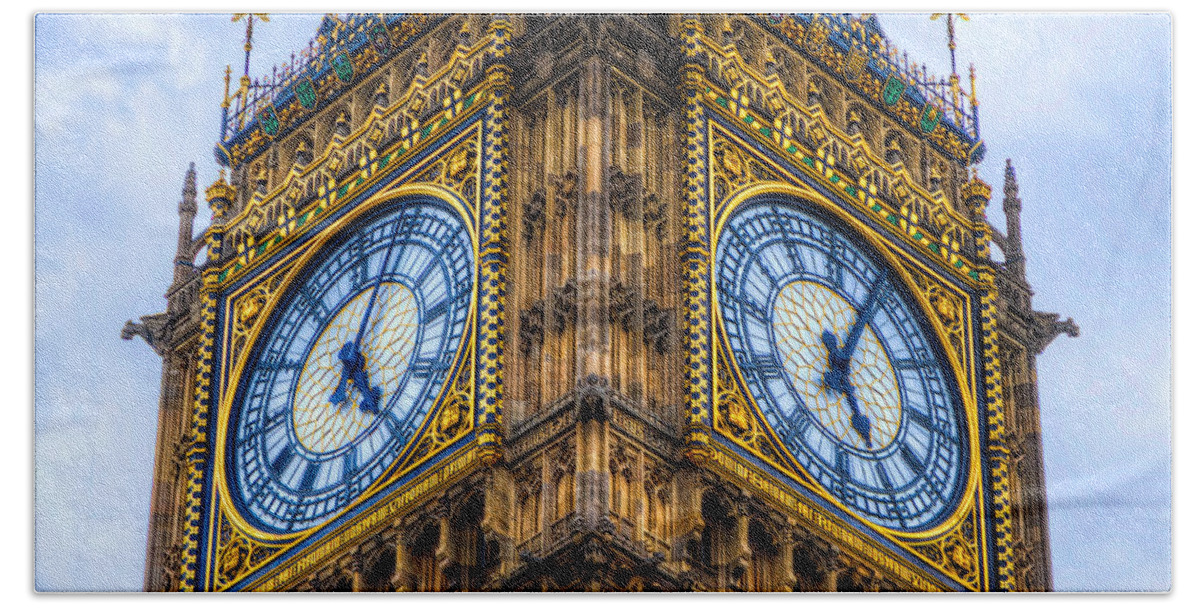 Europe Beach Towel featuring the photograph Elizabeth Tower Clock by Tim Stanley