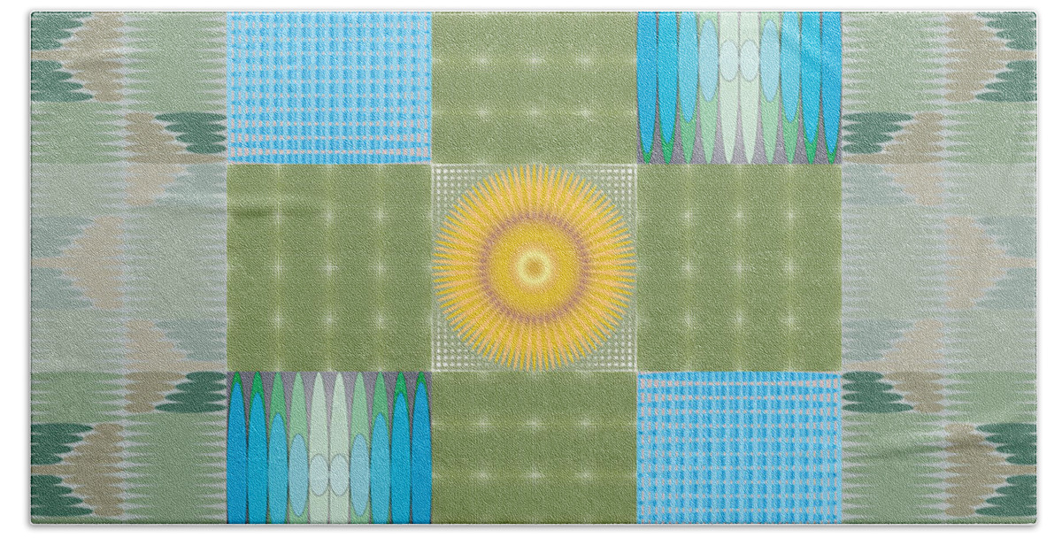 Ellipse Beach Towel featuring the digital art Ellipse Quilt 1 by Kevin McLaughlin