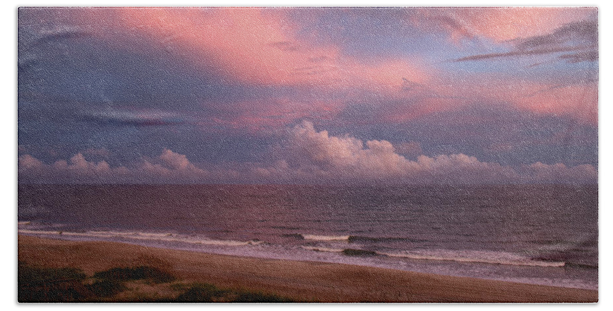 Sunset Beach Sheet featuring the photograph Emerald Isle Sunset by Debby Richards