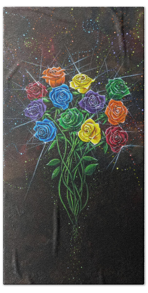 Roses Beach Towel featuring the painting Enchanted by Joel Tesch
