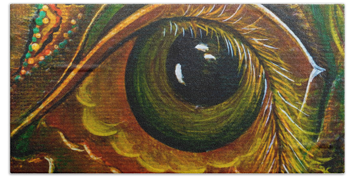 Third Eye Painting Beach Towel featuring the painting Enigma Spirit Eye by Deborha Kerr