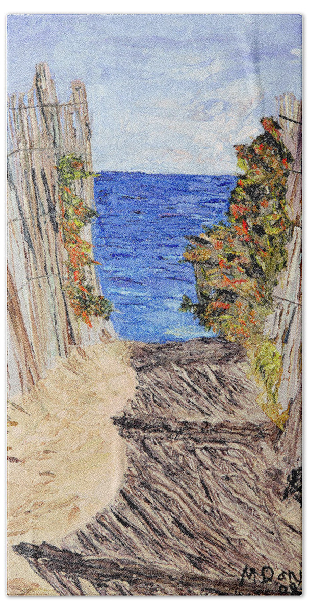 Painting Beach Sheet featuring the painting Entrance to Summer by Michael Daniels