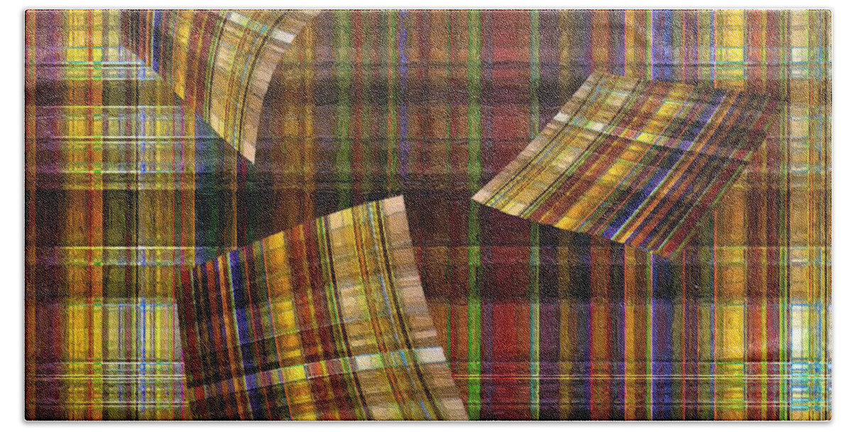 Plaid Beach Towel featuring the painting Entropy by RC DeWinter