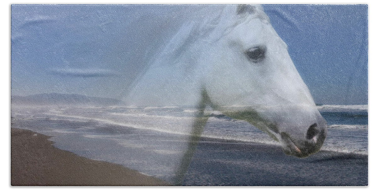 Horses Beach Towel featuring the photograph Equine Shores by Athena Mckinzie