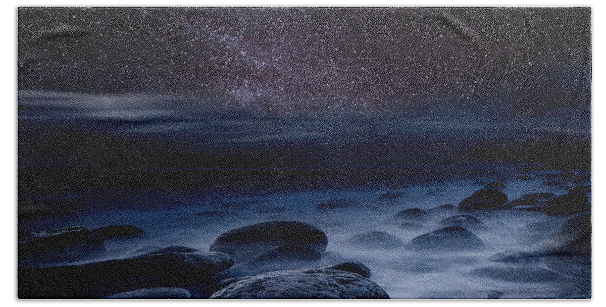 Night Beach Sheet featuring the photograph Eternal breath by Jorge Maia