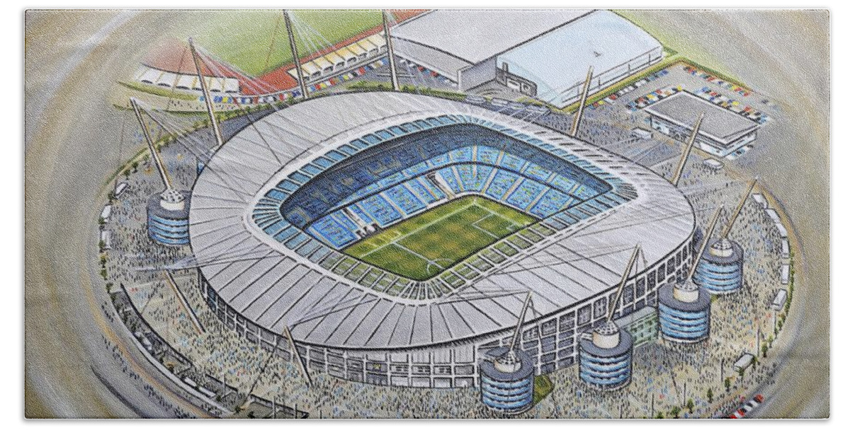 Sketch 225 Etihad Stadium Hdr Soccer Aerial View Manchester City