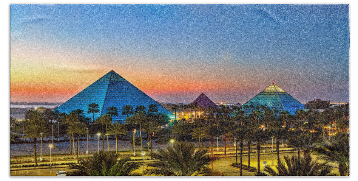 Tim Stanley Beach Towel featuring the photograph Evening Pyramids by Tim Stanley