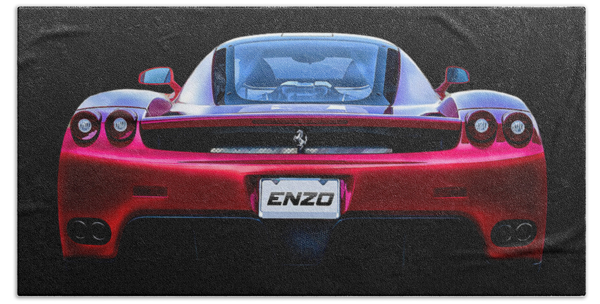 Red Beach Towel featuring the digital art Exotic Ferrari Enzo by Douglas Pittman