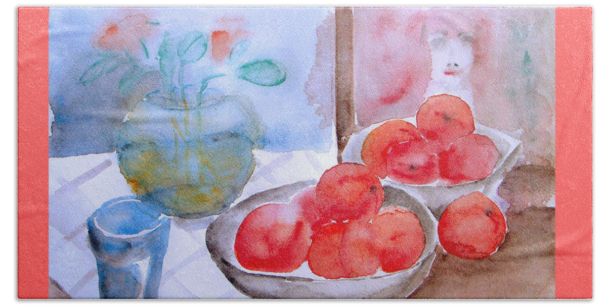 Fruit Beach Sheet featuring the painting Expectation by Jasna Dragun