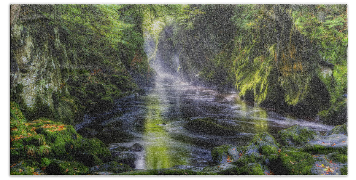 Water Beach Towel featuring the photograph Fairy Glen by Ian Mitchell