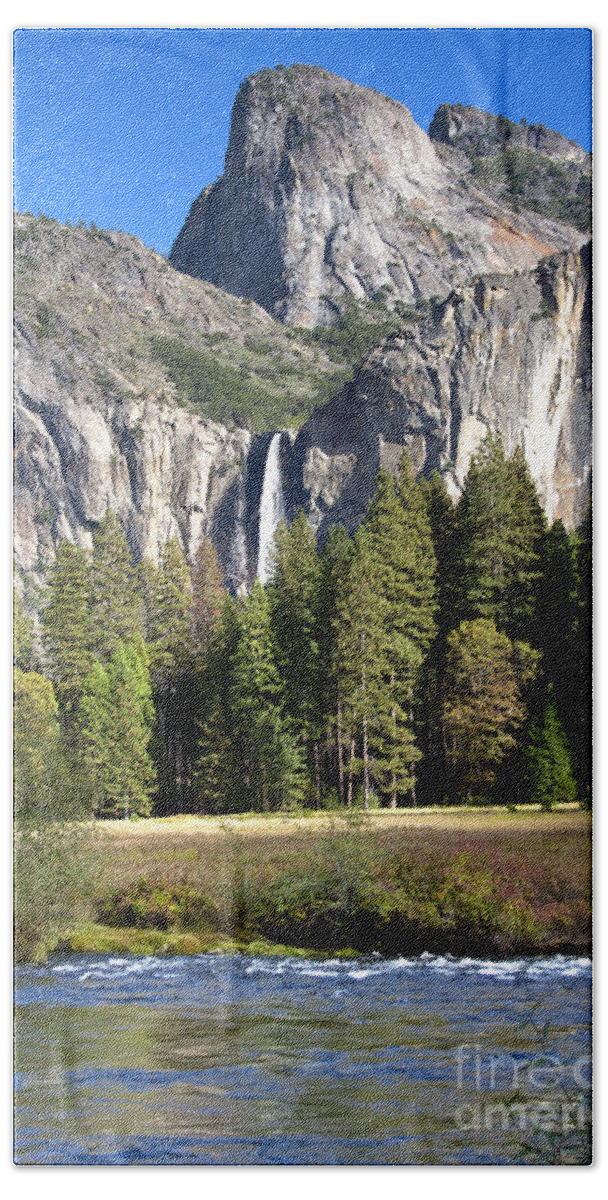 Yosemite Beach Sheet featuring the photograph Yosemite National Park-Sentinel Rock by David Millenheft