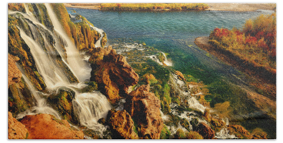 Falls Creek Beach Towel featuring the photograph Falls Creek Waterfall by Greg Norrell