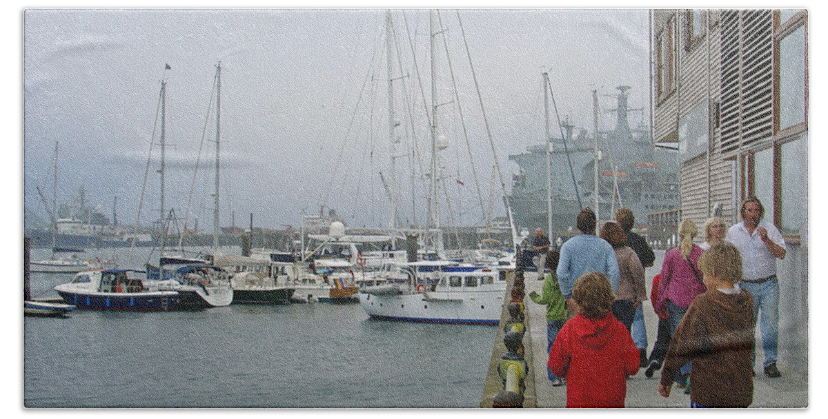 Falmouth Beach Towel featuring the photograph Falmouth Harbour - 02 by Rod Johnson