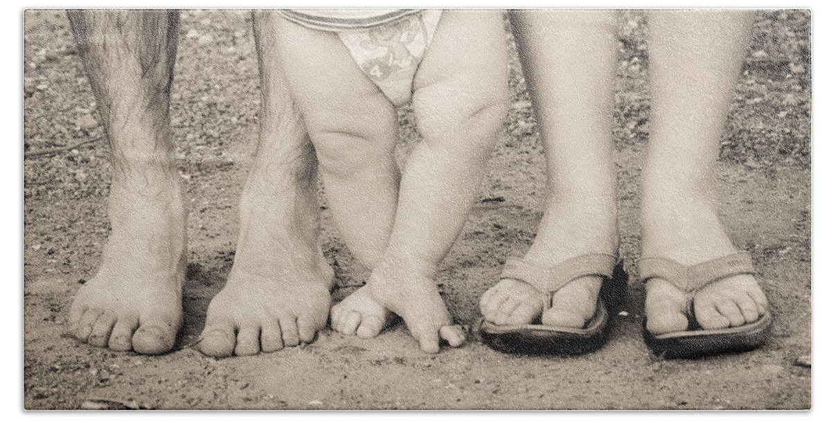 Bill Pevlor Beach Towel featuring the photograph Family Feets by Bill Pevlor
