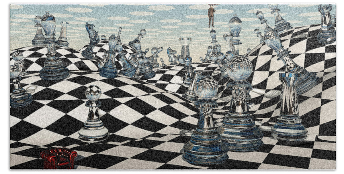 Chess Beach Towel featuring the digital art Fantasy Chess by Bruce Rolff