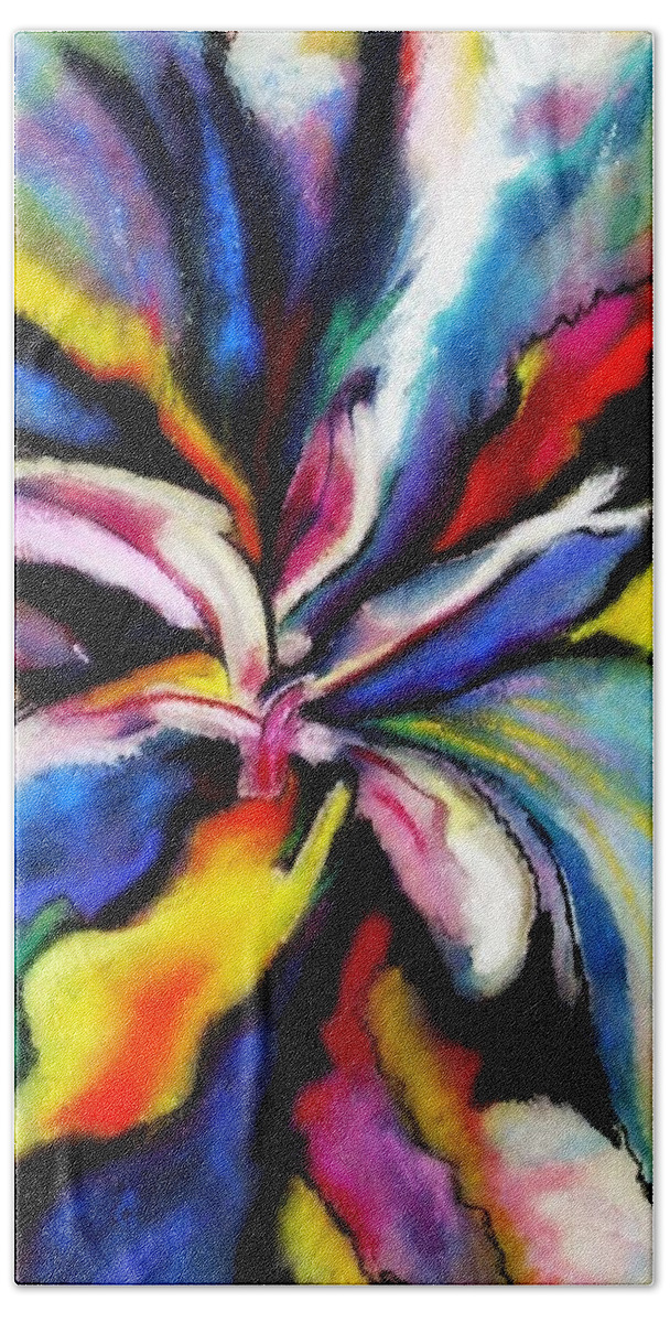 Bright Beach Towel featuring the painting Fantasy Orchid by Jodie Marie Anne Richardson Traugott     aka jm-ART