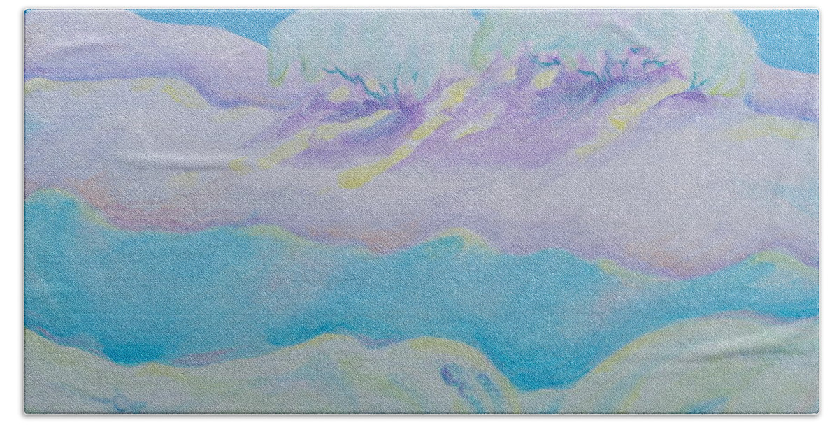Acrylics Beach Sheet featuring the painting Fantasy Snowscape by Michele Myers