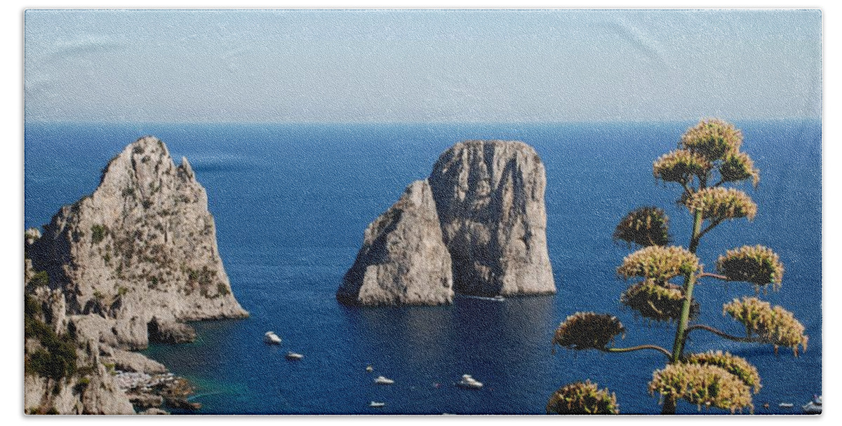 Faraglioni Beach Sheet featuring the photograph Faraglioni in Capri by Dany Lison