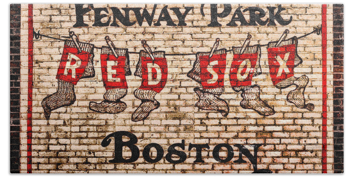 Fenway Park Boston Redsox Sign Beach Sheet featuring the photograph Fenway Park Boston Redsox Sign by Bill Cannon