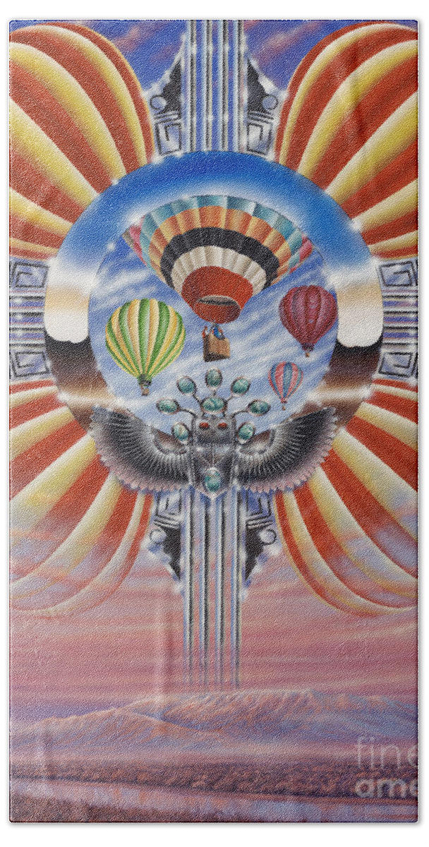Balloons Beach Towel featuring the painting Fiesta De Colores by Ricardo Chavez-Mendez