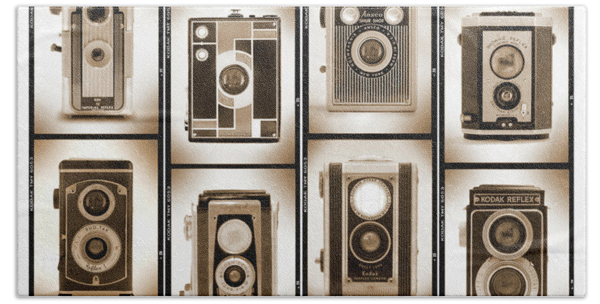 Vintage Cameras Beach Towel featuring the photograph Film Camera Proofs 4 by Mike McGlothlen