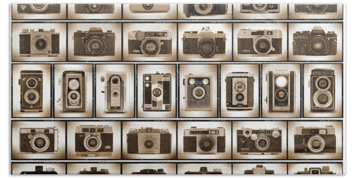 Vintage Cameras Beach Towel featuring the photograph Film Camera Proofs by Mike McGlothlen